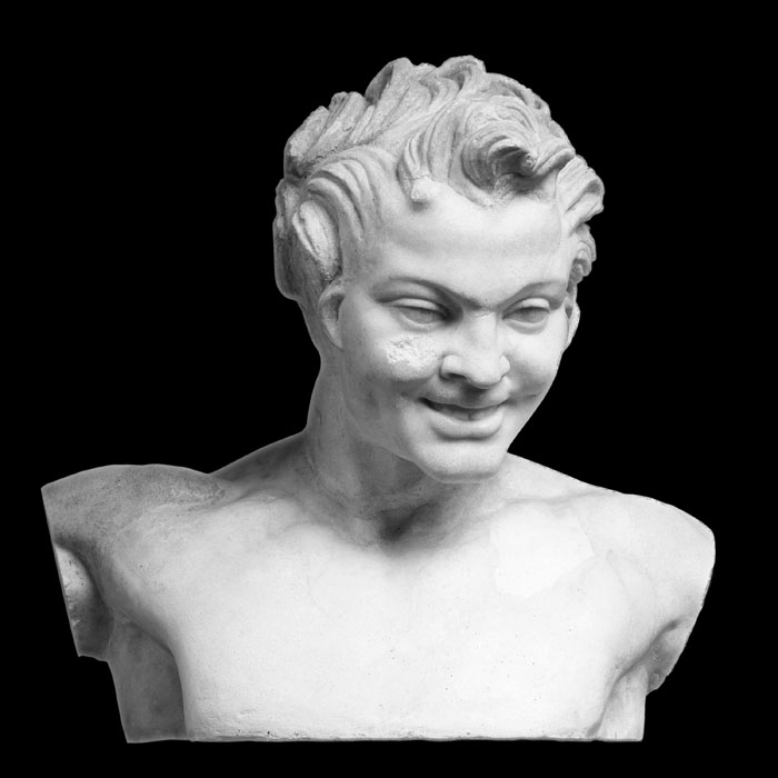 Bust of a laughing satyr, called the Faun of Vienna - Greco-Roman antiquities - Reproduction d’une sculpture du Musée du Louvre, Paris
