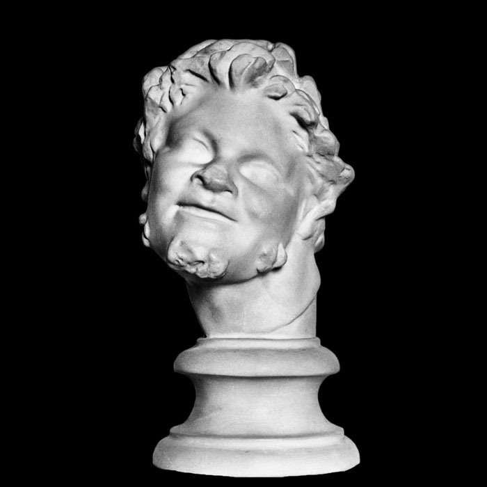 Head of a satyr smiling - Greco-Roman antiquities - Reproduction d’une sculpture du Musée du Louvre, Paris