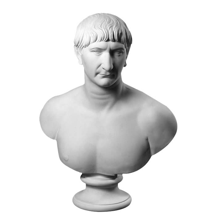 Buste de l’empereur Trajan, collection Albani - Antiquités gréco-romaines - Reproduction d’une sculpture du Musée du Louvre, Paris