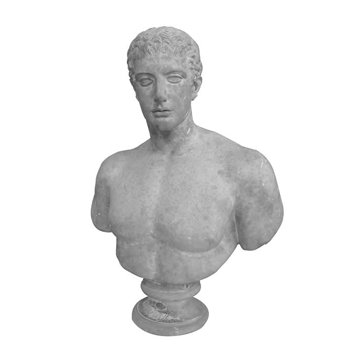Buste d’un éphèbe, Thésée ? - Antiquités gréco-romaines - Reproduction d’une sculpture du Musée du Louvre, Paris