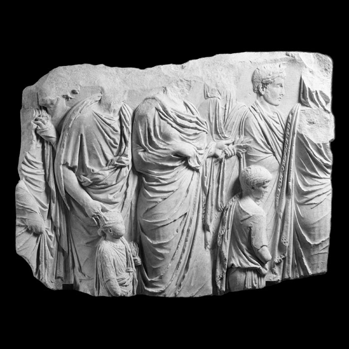 Fragment of a procession - Ara Pacis - Greco-Roman antiquities - Reproduction d’une sculpture du Musée du Louvre, Paris