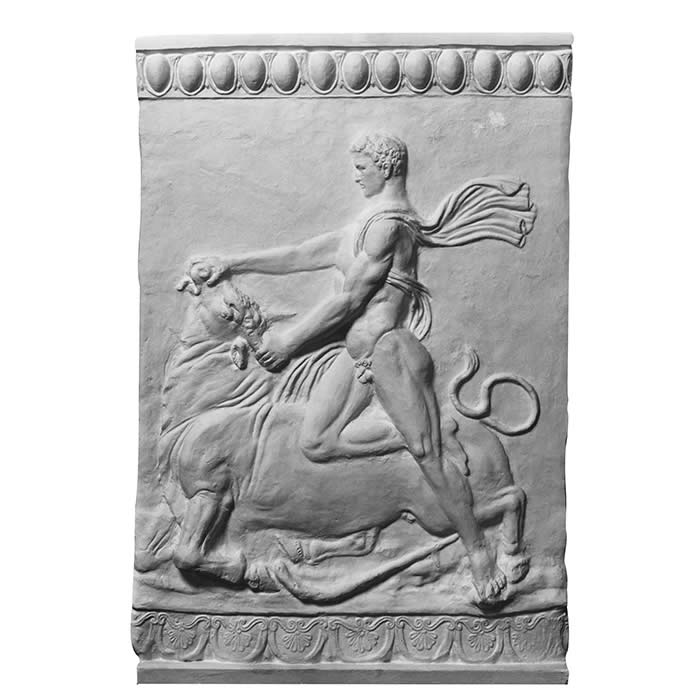 Plaque Campana d’Héraclès et le taureau - Antiquités gréco-romaines - Reproduction d’une sculpture du Musée du Louvre, Paris