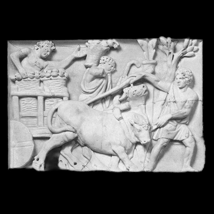 Transport du raisin - Antiquités gréco-romaines - Reproduction d’une sculpture du Musée du Louvre, Paris