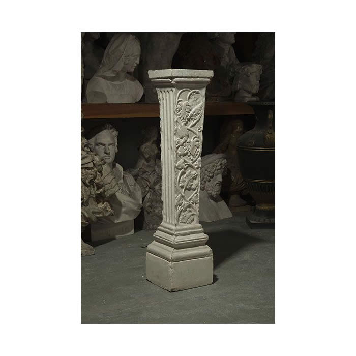 Quadrangular pillar decorated with foliage - Greco-Roman antiquities - Reproduction d’une sculpture du Musée du Louvre, Paris