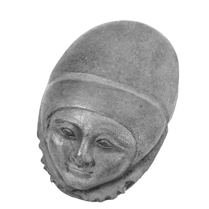 Scarabée de cœur à tête humaine - Antiquités égyptiennes - Reproduction d’une sculpture du Musée du Louvre, Paris