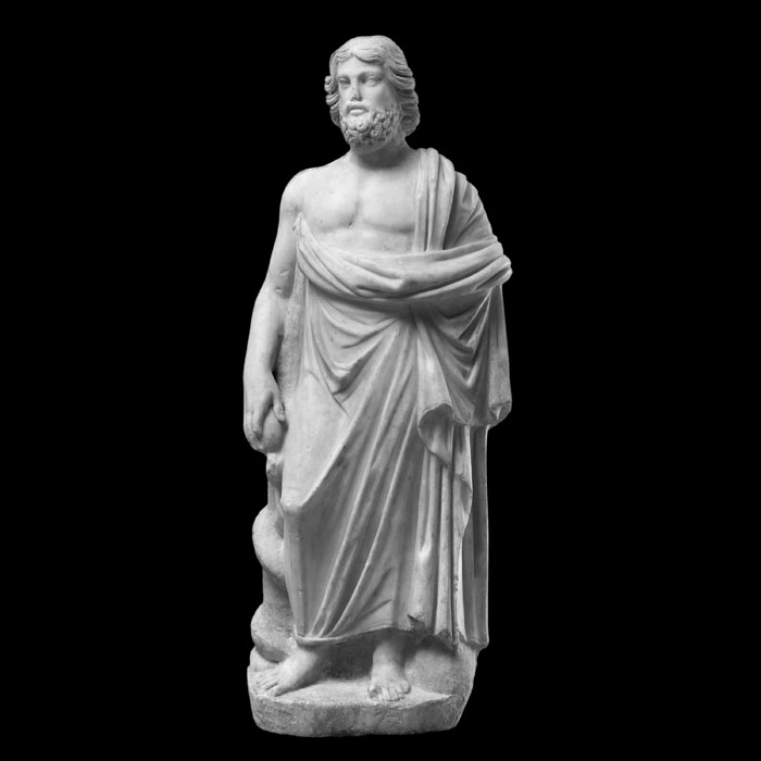 Asclepios or esculape - Greco-Roman antiquities - Reproduction d’une sculpture du Musée du Louvre, Paris