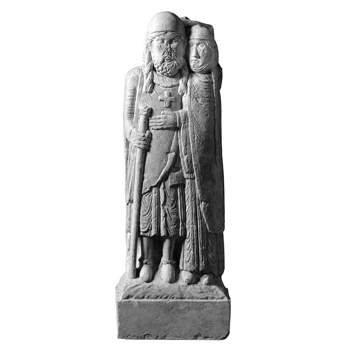 Stèle funéraire de Hugues I de Vaudemont et sa femme - Moyen Âge - Reproduction d’une sculpture du Musée lorrain, Nancy