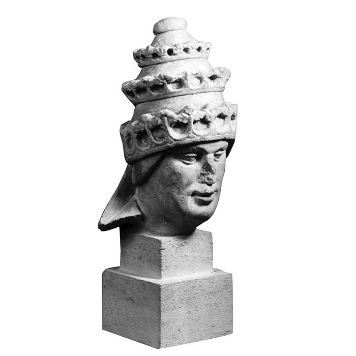 Head of a pope - Middle Ages - Reproduction d’une sculpture du Musée national du Moyen Âge - Thermes et hôtel de Cluny, Paris