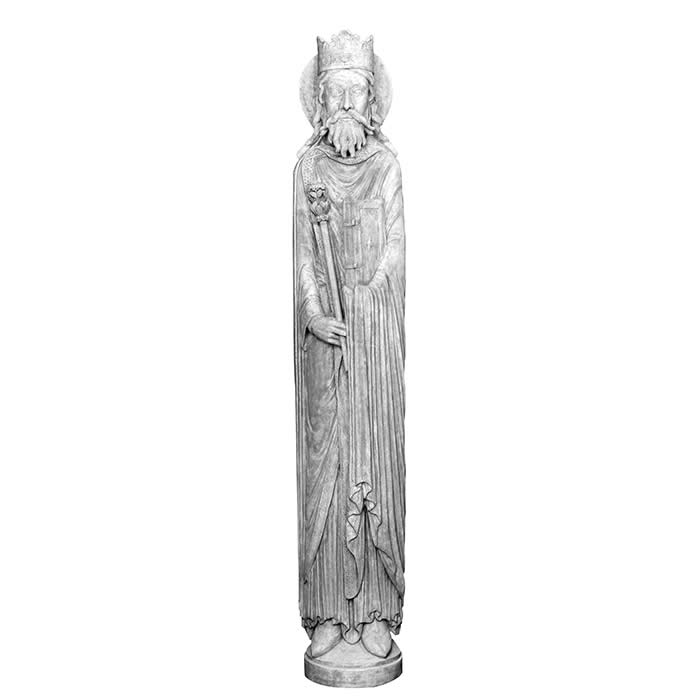Statue-colonne le roi Salomon - Moyen Âge - Reproduction d’une sculpture du Musée du Louvre, Paris