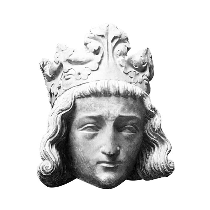 Tête de la statue de Clovis II - Moyen Âge - Reproduction d’une sculpture du 