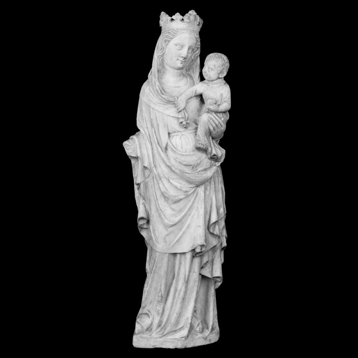 Madonna and child - Middle Ages - Reproduction d’une sculpture du Musée du Louvre, Paris