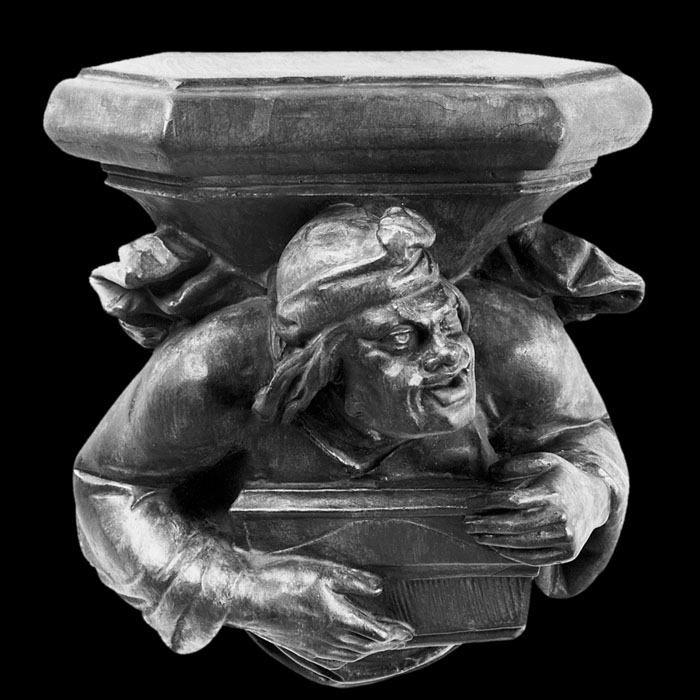 Console représentant un étudiant - Renaissance - Reproduction d’une sculpture de la Cathédrale Notre-Dame, Paris