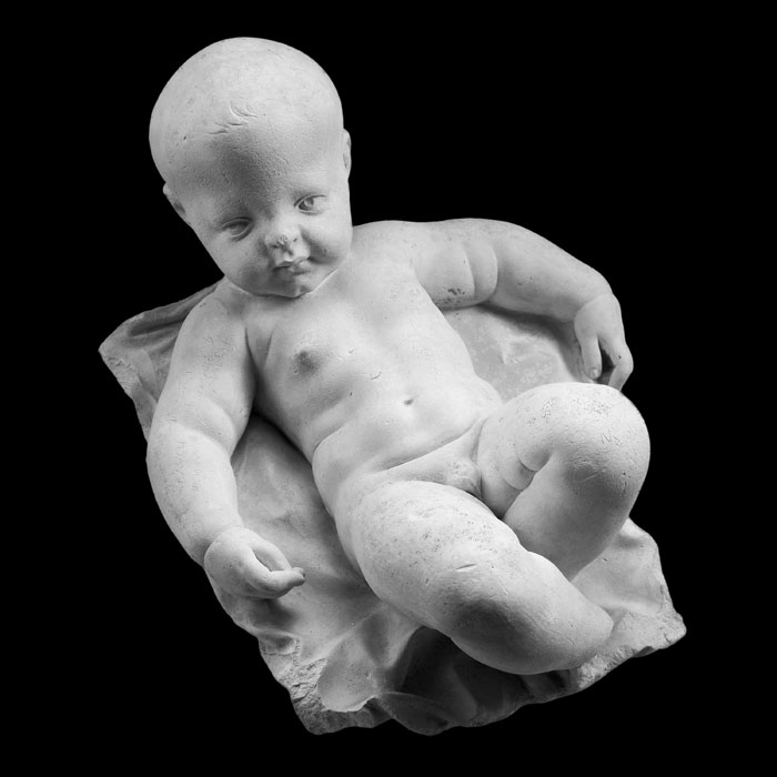 L’Enfant Jésus couché dans la crèche - Renaissance - Reproduction d’une sculpture du Musée du Louvre, Paris