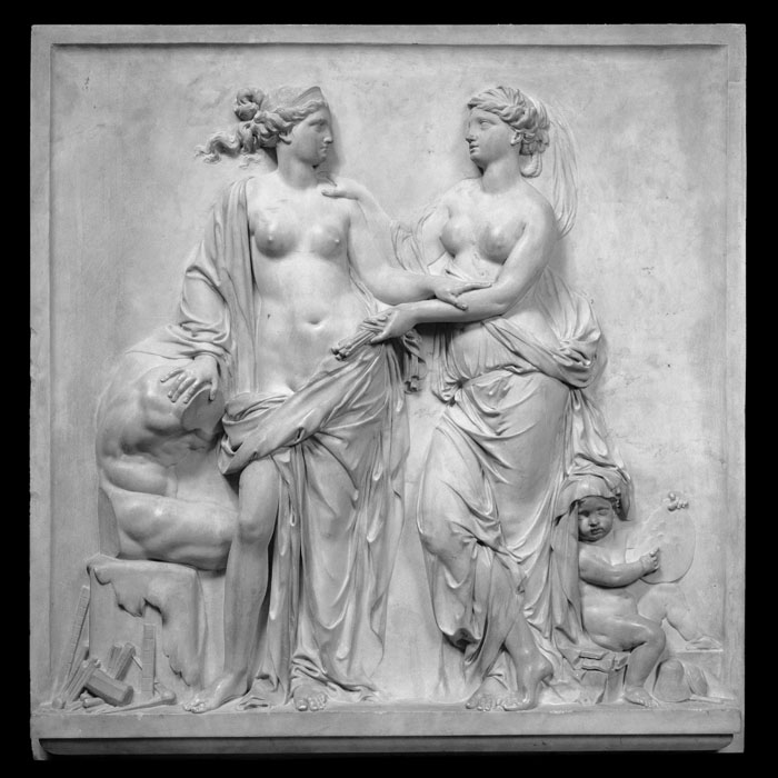 L’union de la peinture et de la sculpture - Reproduction d’une sculpture du Musée du Louvre, Paris