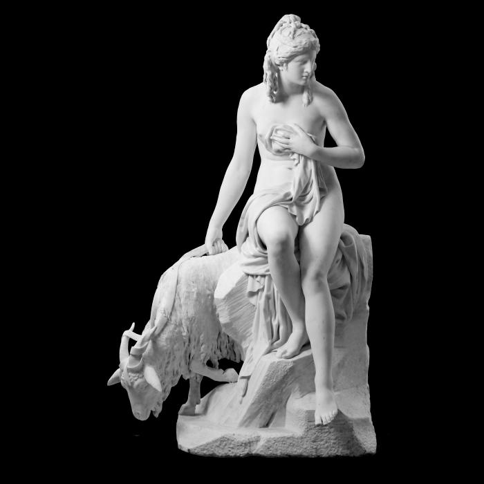 Amalthée et la chèvre de Jupiter - Reproduction d’une sculpture du Musée du Louvre, Paris