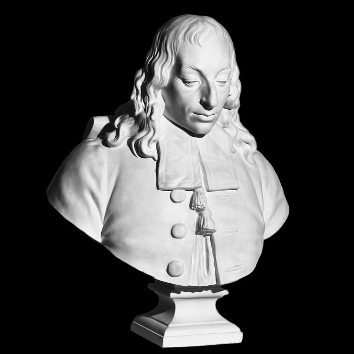 Buste de Blaise Pascal - Reproduction d’une sculpture de l’Institut de France, Paris