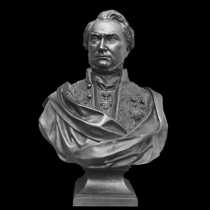 Buste de l’amiral Henri Dupuy de Lôme - Reproduction d’une sculpture de l’Institut de France, Paris