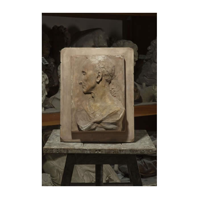 Profile of man with laurel, identified as Julius Caesar - Renaissance - Reproduction d’une sculpture du Musée du Louvre, Paris