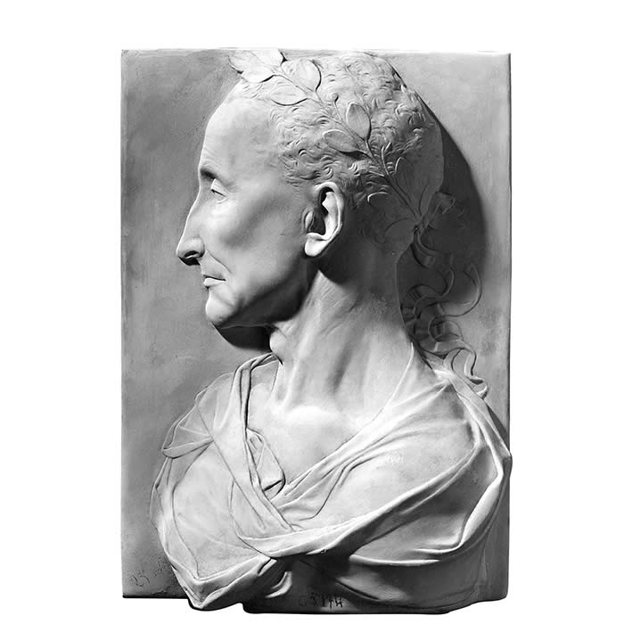 Profile of man with laurel, identified as Julius Caesar - Renaissance - Reproduction d’une sculpture du Musée du Louvre, Paris