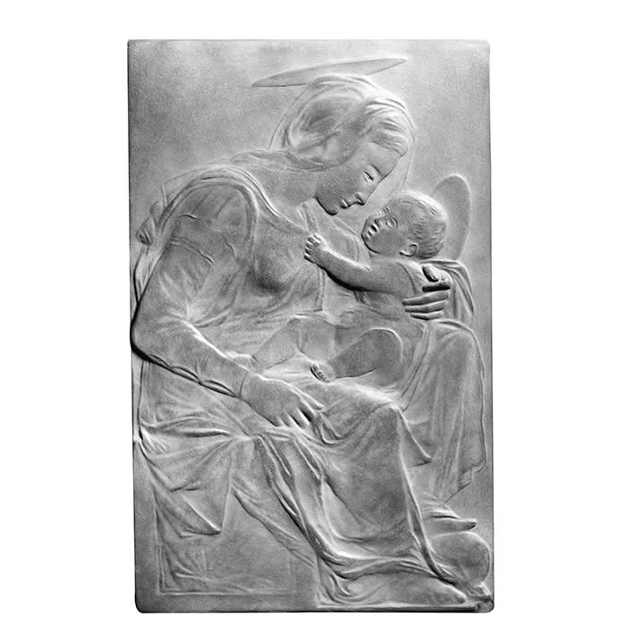Bas-relief de la Vierge et l’Enfant Jésus - Renaissance - Reproduction d’une sculpture du Victoria and Albert Museum, Londres