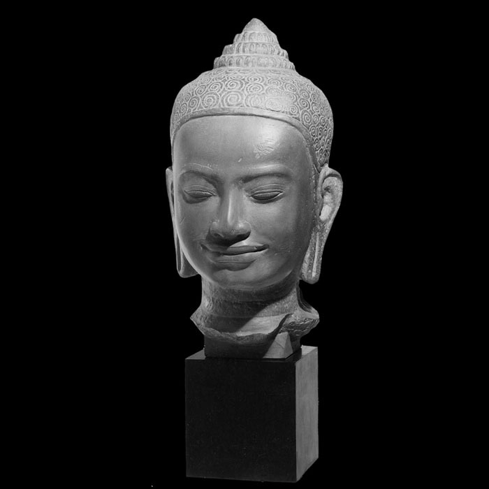Head of Buddha protected by the naga - Asian art - Reproduction d’une sculpture du Musée national des Arts asiatiques - Guimet, Paris