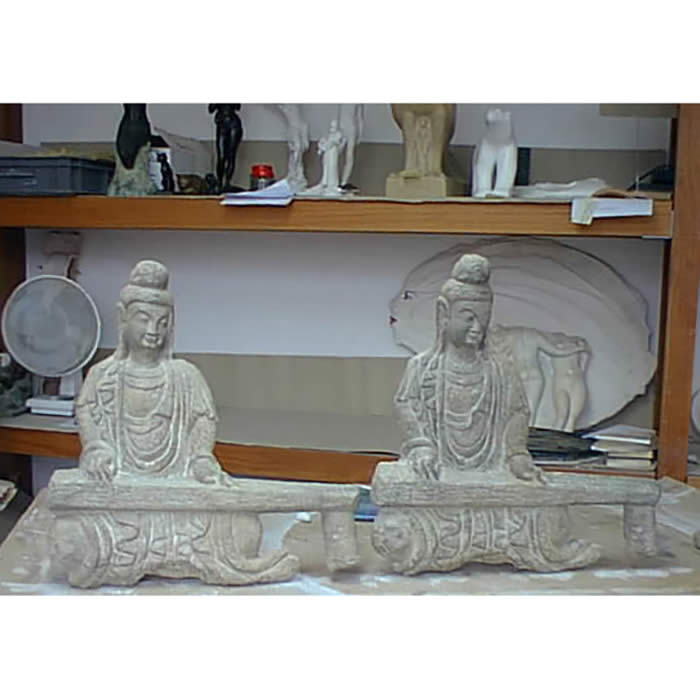 Joueur(se) de k’in (quin ou cithare) - Art asiatique - Reproduction d’une sculpture du Musée national des Arts asiatiques - Guimet, Paris