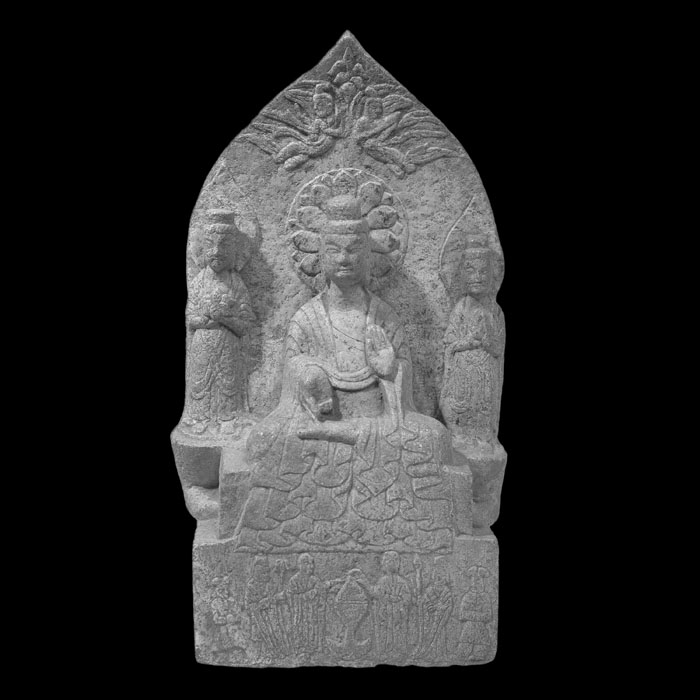 Small Buddhist column - Asian art - Reproduction d’une sculpture du Musée national des Arts asiatiques - Guimet, Paris