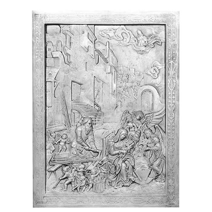 Bas-relief de la Sainte Famille - Moyen Âge - Reproduction d’une sculpture du Musée du Louvre, Paris