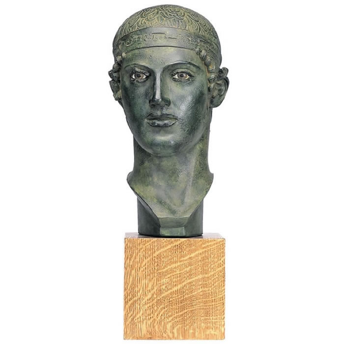 Tête de l’Aurige de Delphes - Antiquités gréco-romaines - Reproduction d’une sculpture du Musée Archéologique, Delphes