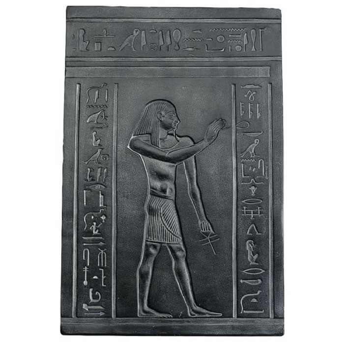 Bas-relief of Amsit holding out the sign of life - Egyptian antiquities - Reproduction d’une sculpture du Musée du Louvre, Paris