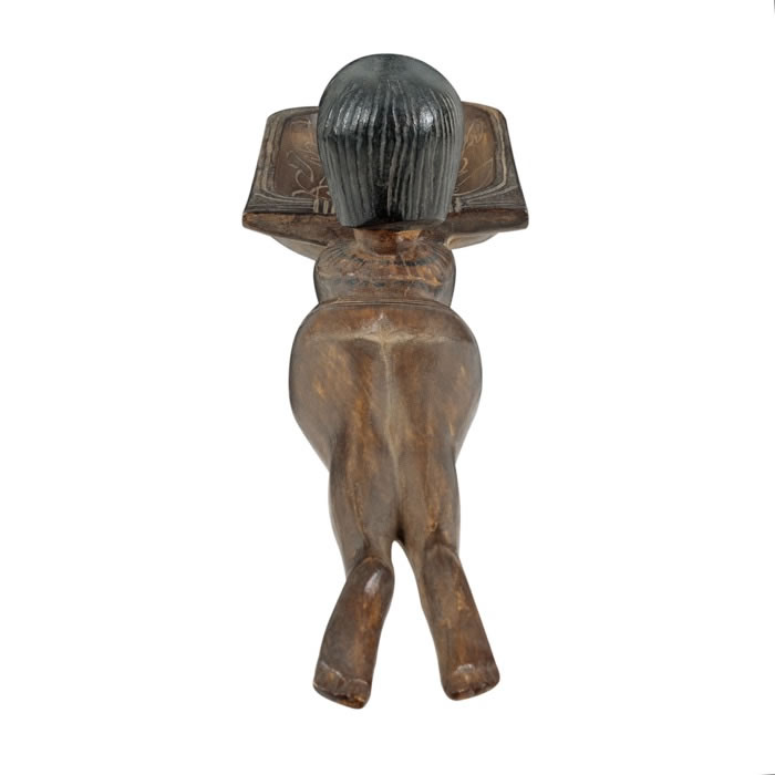 Cuillère à fard en forme de jeune fille nageant - Antiquités égyptiennes - Reproduction d’une sculpture du Musée du Louvre, Paris