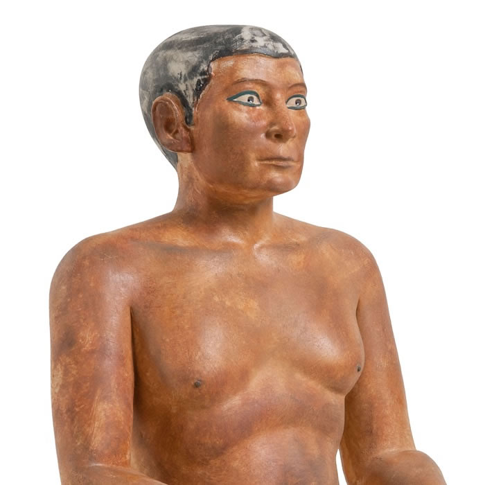Scribe de Saqqara dit accroupi, réduction de 23,5 cm - Antiquités égyptiennes - Reproduction d’une sculpture du Musée du Louvre, Paris
