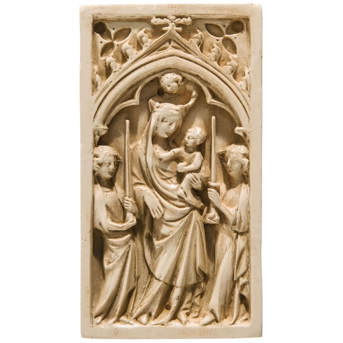 Bas-relief d’une Vierge glorieuse - Moyen Âge - Reproduction d’une sculpture du Musée Antoine Vivenel, Compiègne