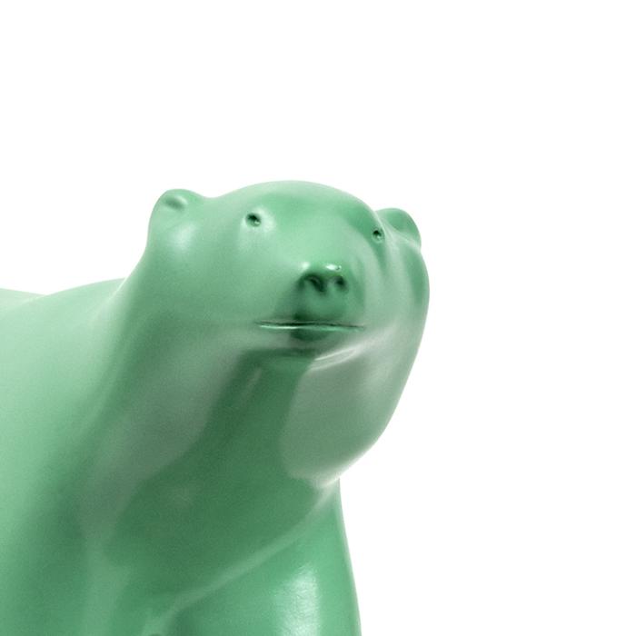 Small polar bear - Reseda green - Reproduction d’une sculpture du Musée d’Orsay, Paris